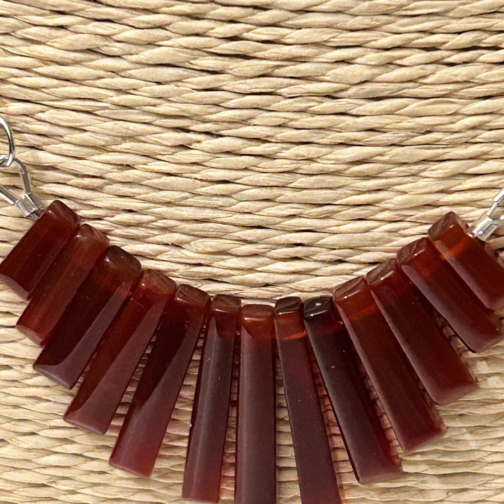 NEW HANDMADE STERLING SILVER CARNELIAN GEMSTONES NECKLACE